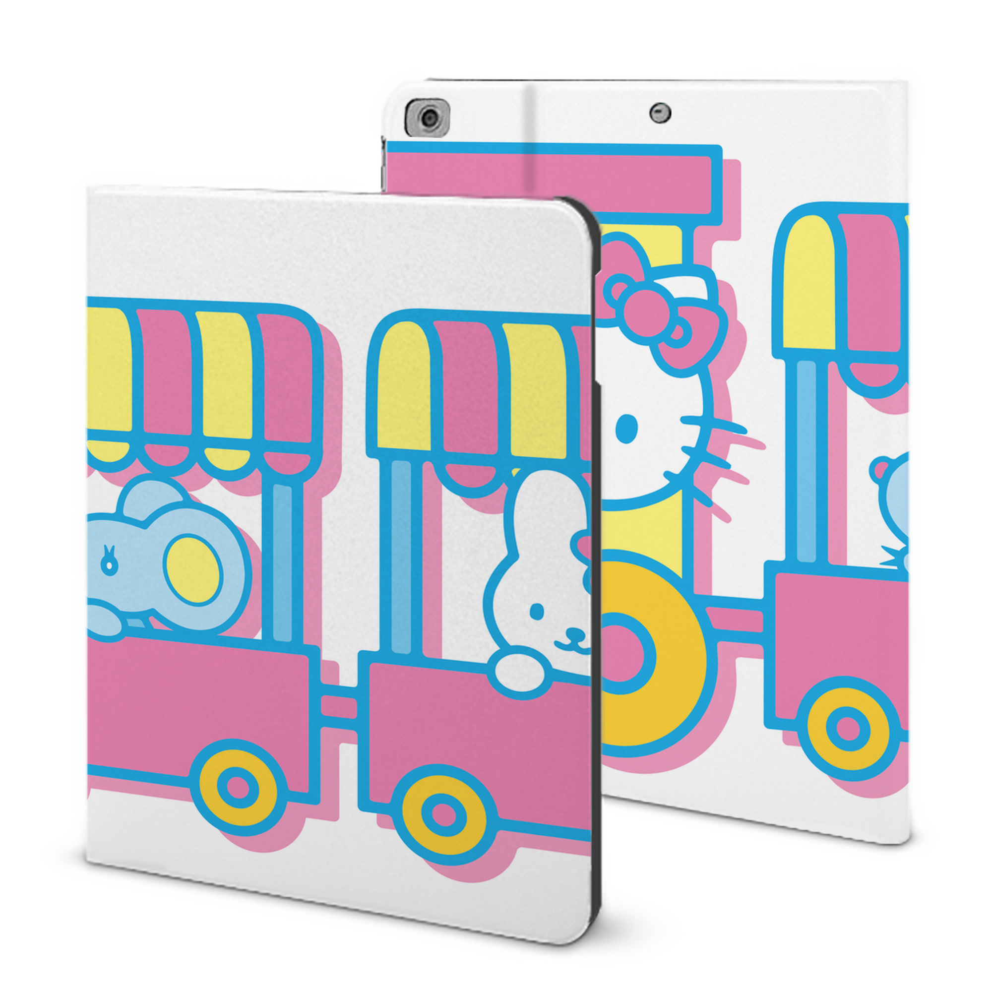（画像用） Hello Kitty ハローキティ IPad ケース ブック型 PUレザー TPU 耐衝撃 軽量 薄型 ペン収納なし 全面保護 IPad 各モデル対応